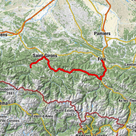 Cyclosport route 11 - The Ariège cycloroute - Stage 1: from Foix to Castillon-en-Couserans