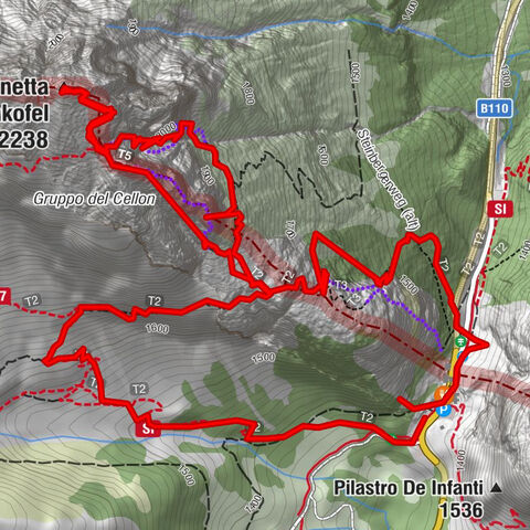 Cellon-Stollen und Senza Confini auf den Cellon und Steinberger Weg zum Abstieg