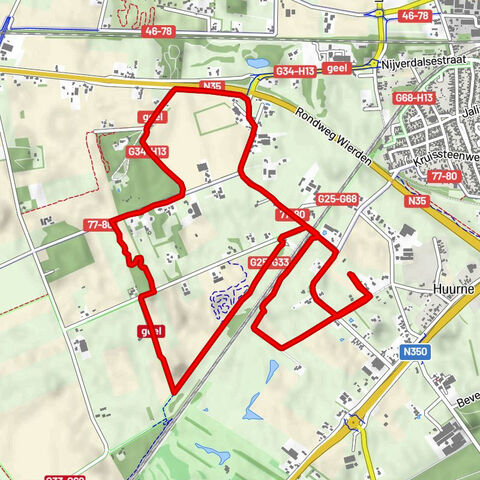 Rondje vanaf camperplaats de Huurne