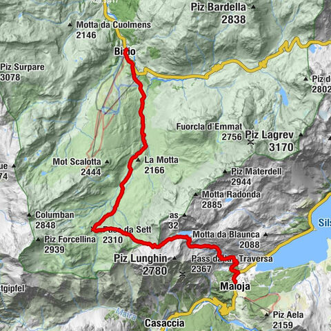 Bivio - Septimerpass - Pass Lunghin - Maloja