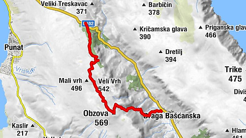 Dinarisches Gebirge: Krk, Draga Bascanska - Obsova