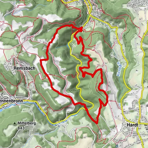 High above the Berneck valley
