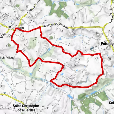 Boucle vélo: autour de Parsac et Saint-Georges