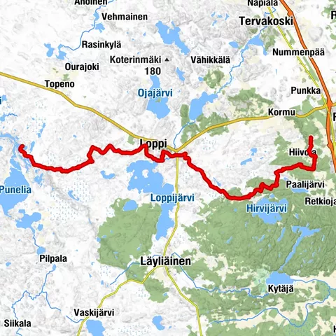 Hämeen Ilvesreitti Riihimäki Kormu-Poronpolku 45.3 km