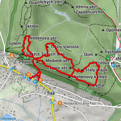 Tisá - Winklerovy věže - Teplická věž - Tunelová věž