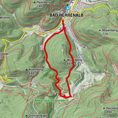 Circular route via spring nature trail and Wurstberg
