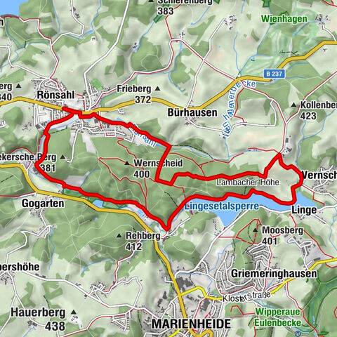 Kierspe-Rönsahl: Circular hike along the Wipper and Lingesetalsperre