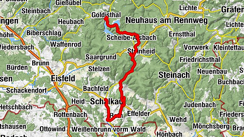 Hiking - "Gold Path" from Schalkau to Goldisthal - Thuringian Forest