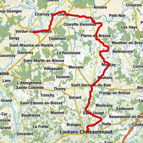 CycloRoute71 - Etape 4 de Louhans à Verdun-Ciel