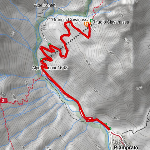 Ciavanassa refuge from Piamprato