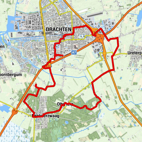 Drachten – Beetsterzwaag – Olterterp – Ureterp | Bonifatius Kloosterpad: Rundwanderweg 8