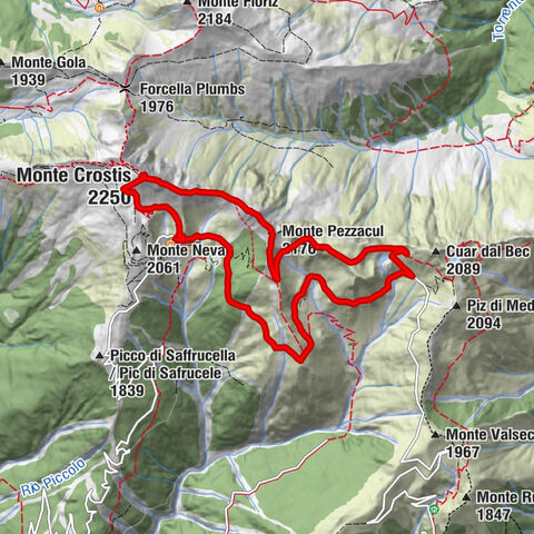 The panoramas of Crostis, along ridges facing Coglians