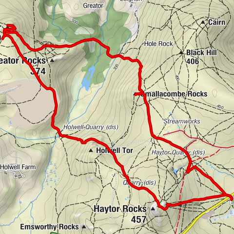 Ilsington - Smallacombe Rocks - Hound Tor - Haytor Rocks