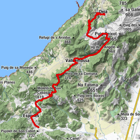 Sa Vilanova - Mola de sa Comuna - Es Caragolí - Deià