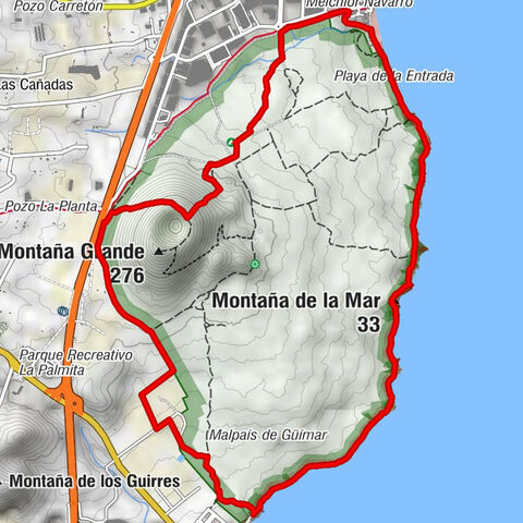 Puertito de Güímar - Montaña de la Mar - El Socorro - Iglesia del Socorro