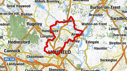 Alrewas - Wychnor Bridges - St Peter - Lichfield