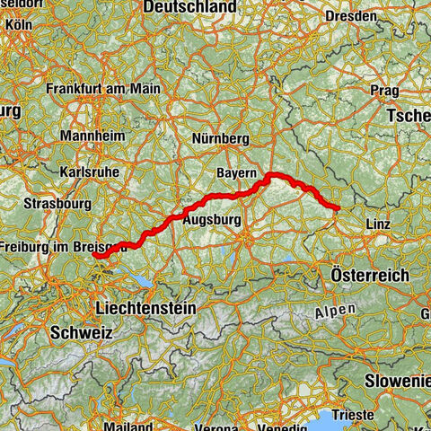 Der Donauradweg - Donaueschingen - Passau