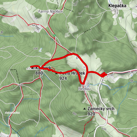 Rychta Na Račánku - Žlíbek - Pustý Hrádek - Kašperk