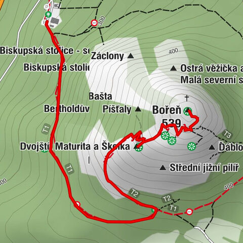 Chouč - Dvojštít Maturita a Školka - Bořeň - Bílina-Újezd