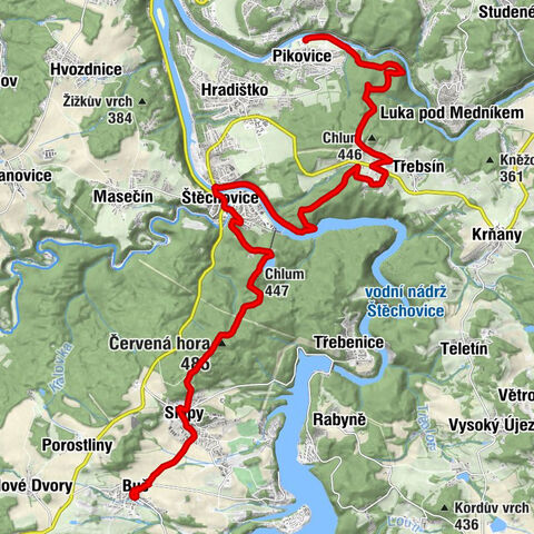Pikovice - Chlum - Červená hora - Buš