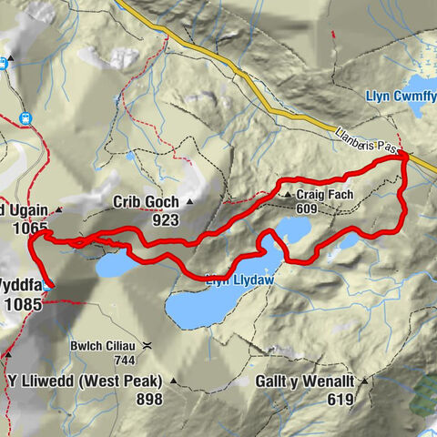 Pen-y-Pass - Y Copa - Yr Wyddfa - Bwlch Glâs