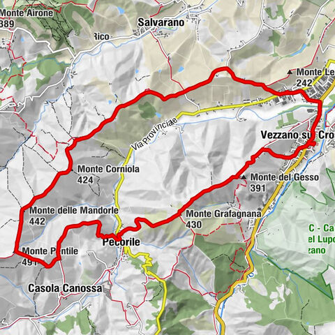Vezzano sul Crostolo - Monte Pentile - Monte Grafagnana - Monte del Gesso