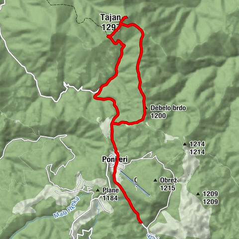 Sofra Pasha - Debelo brdo - Tajan - Medena dolina