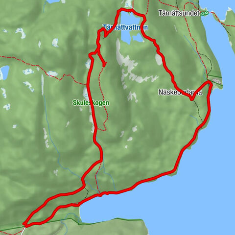 Skuleskogen Entré Syd - Slåttdalsberget - Tärnättstugan - Näskebodarna