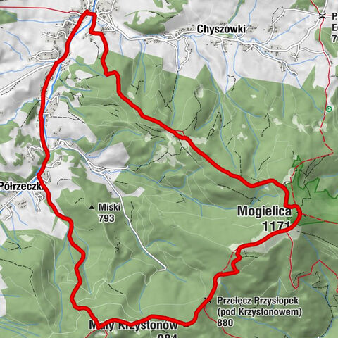 Śliwówka - Mogielica - Krzystonów - Jurków