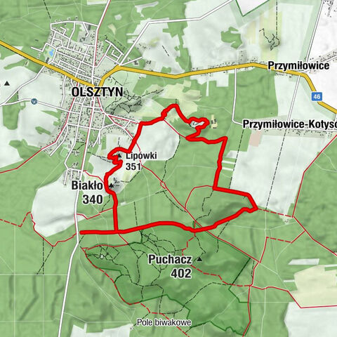 Olsztyn - Kielniki - Lipówki - Biakło