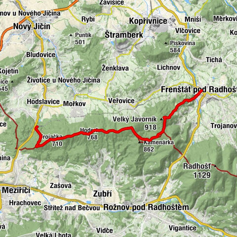 Hostašovice - Hodorf - Dlouhá - Frenštát pod Radhoštěm