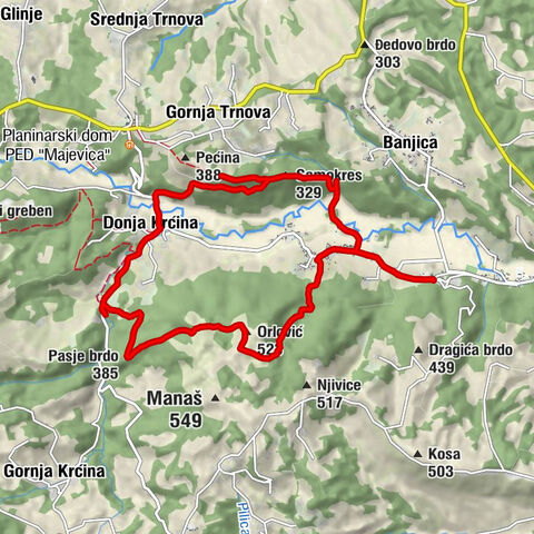 Манастир Тавна - Orlović - Pasje brdo - Samokres