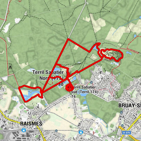 Raismes - Terril du lavoir Rousseau (Terril 178) - Terril Sabatier Nord (175) - Terril Sabatier sud (Terril 174)