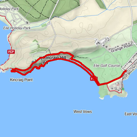 Earlsferry - Macduff's Cave - Hall Cave - Kincraig Hill