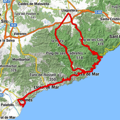 Blanes - Santuari de Sant Grau d'Ardenya - Puig d'en Lladró - Turó de la Creu