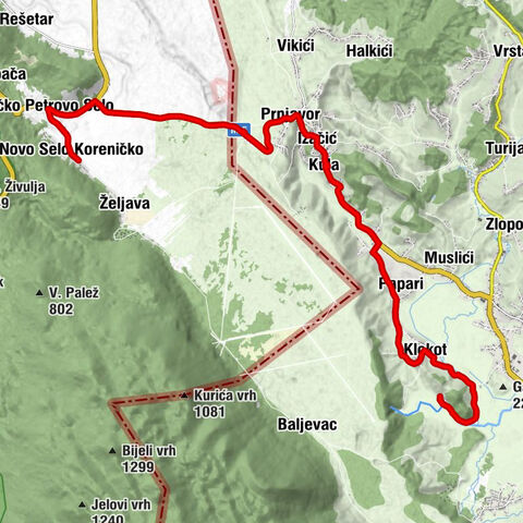 Novo Selo Koreničko - Ličko Petrovo Selo - Prnjavor - Pecikovići