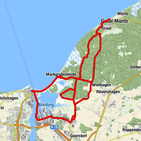 Warnemünde - Markgrafenheide - Torfbrücke - Erich-Weinert-Siedlung