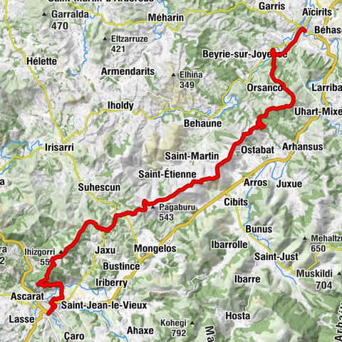 Saint-Palais - Gaztelu Zahar - Arhantzeta - Saint-Jean-Pied-de-Port