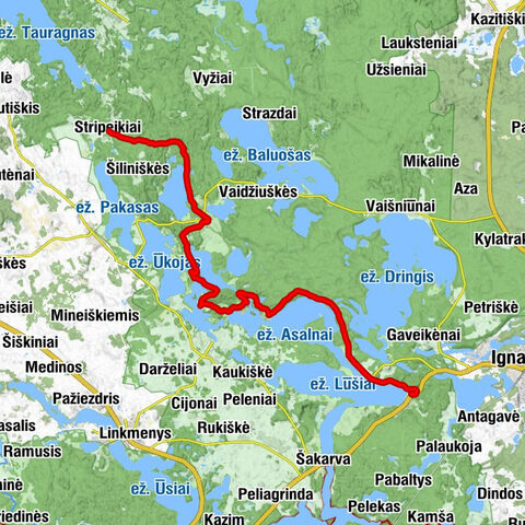 Stripeikiai - Papliaušys - Ladakalnis - Palūšė
