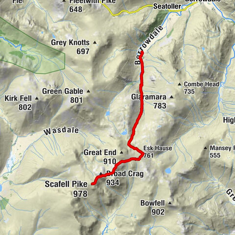 Seathwaite - Esk Hause - Broad Crag - Scafell Pike