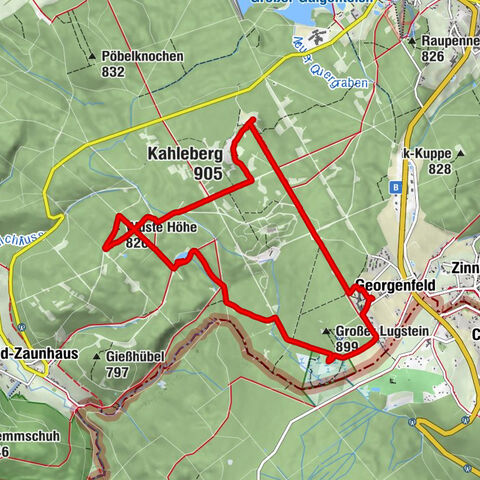 Zinnwald - Kahleberg - Wüste Höhe
