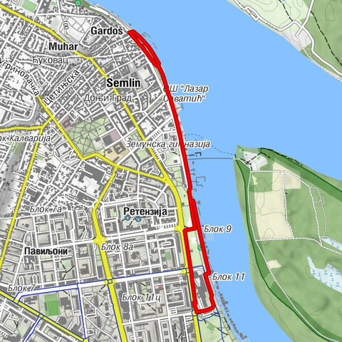 Београд (Земун) - Земун - Гардош - Београд