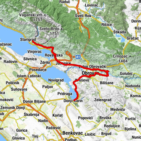 Škiljići - Kapelica Gospe Velebitske - Obrovac - Donji Karin