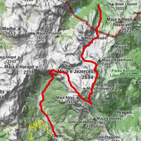 Zastan Karaula - Maja e Jezercës - Lugut Valit - Thethi