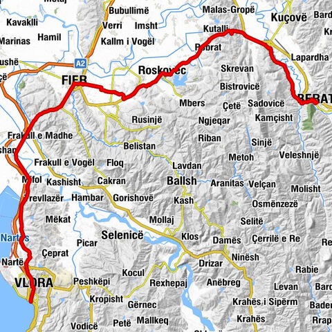 Mangalem - Xhamia e Beqarëve - Xhamia e Fierit - Parku Aulona