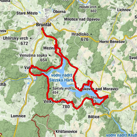 Bruntál - Viktorka - Velký Roudný - sv. Vavřinec