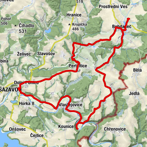 Bohdaneč - Chlístovice - Machovice - Volavá Lhota