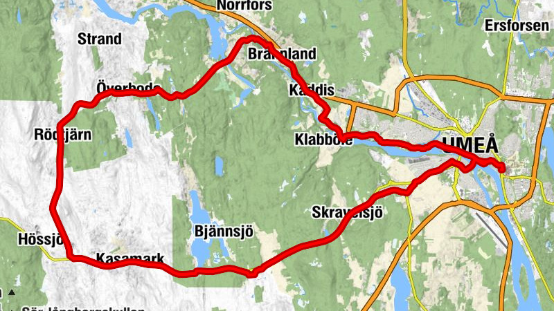 Umeå Östra - Umeå - Tegs kyrka - Röbäck