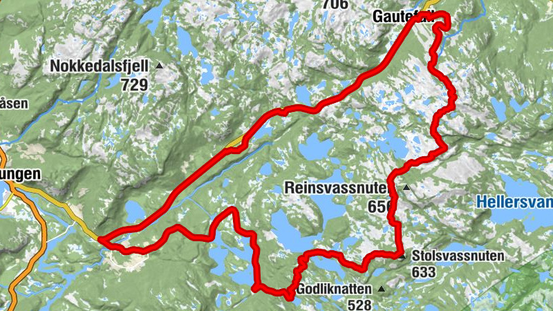 Drangedal - Gautefall - Stolsvassnuten - Nissedal