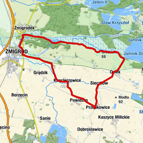 Przedkowice - Sieczków - Grodzisko - Żmigród